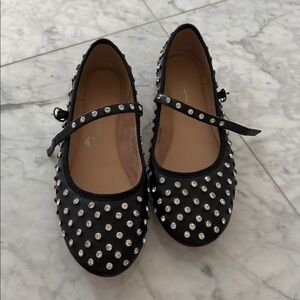 House of Harlow Black Studded Mary Jane Flats